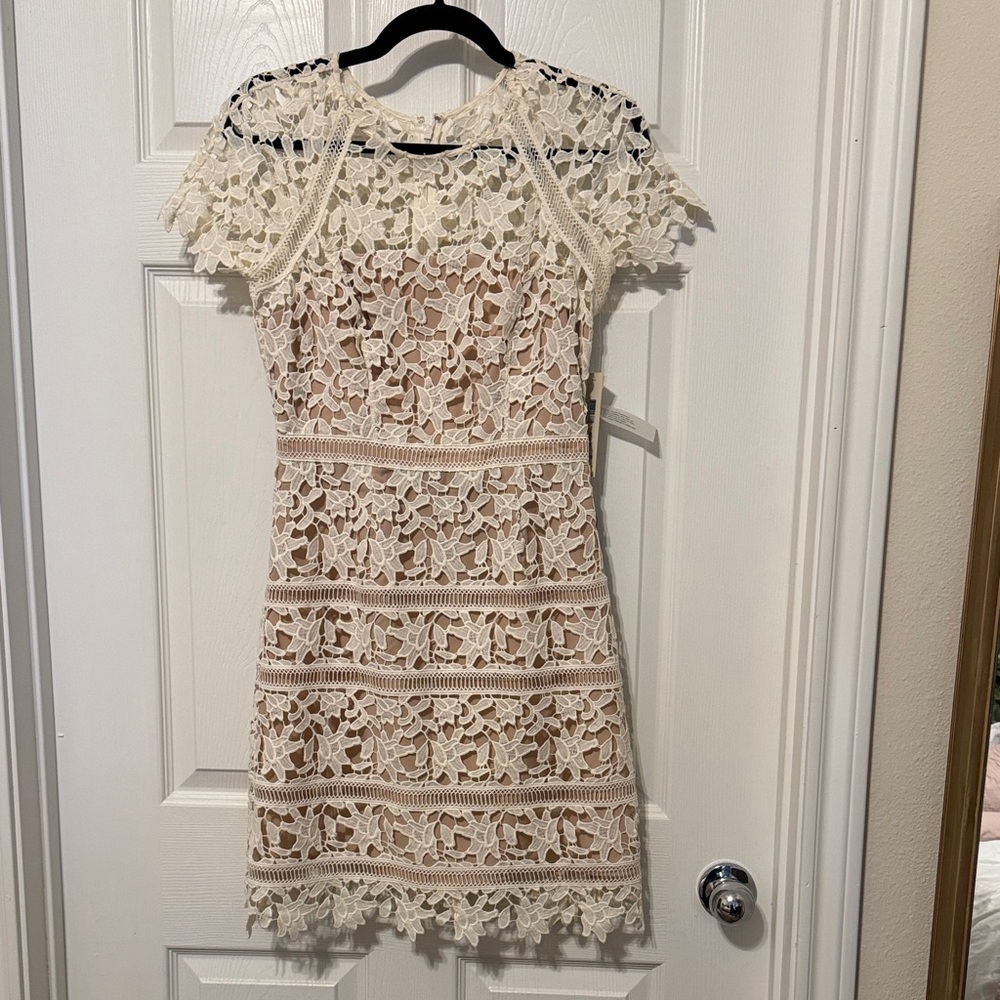 Eliza J Lace Dress | Ivy White | Size 2 | NWT | Bridal / Engagement / Shower